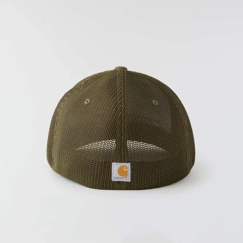 Rugged Flex™ – eng anliegende Canvas-Kappe mit Netzrückseite und Logo-Grafik