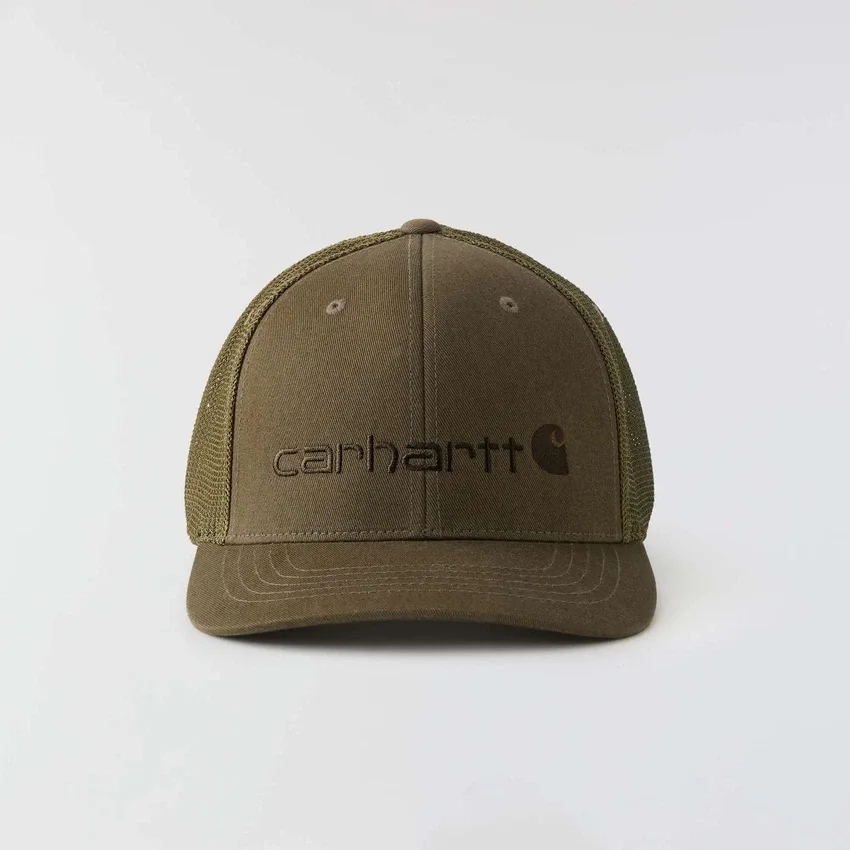 Rugged Flex™ – eng anliegende Canvas-Kappe mit Netzrückseite und Logo-Grafik
