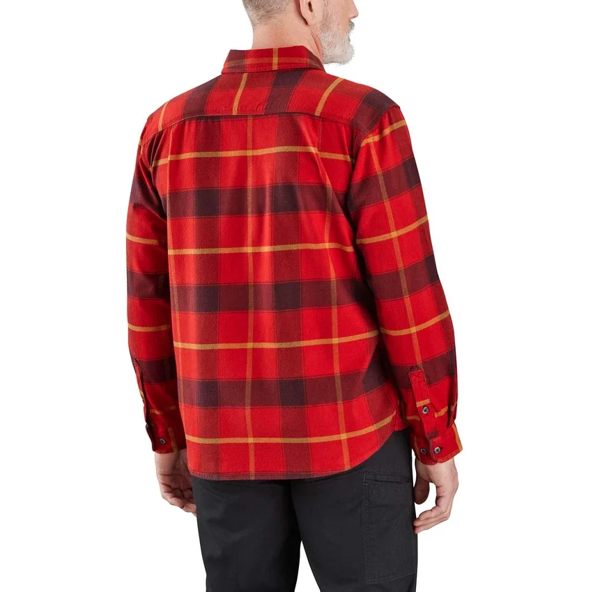 Rugged Flex® Langarm-Karohemd aus mittelschwerem Flanell in lockerer Passform