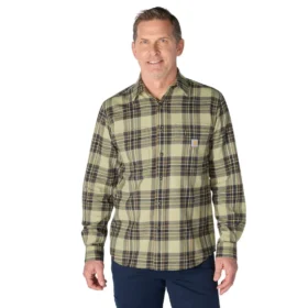 Rugged Flex™ Longsleeve-Karohemd aus mittelschwerem Flanell mit lockerem Schnitt