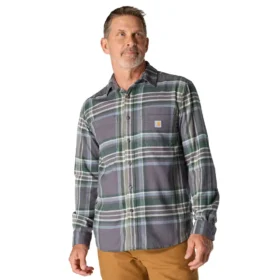 Rugged Flex™ Longsleeve-Karohemd aus mittelschwerem Flanell mit lockerem Schnitt