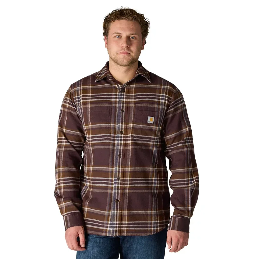 Rugged Flex™ Longsleeve-Karohemd aus mittelschwerem Flanell mit lockerem Schnitt