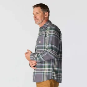 Rugged Flex™ Longsleeve-Karohemd aus mittelschwerem Flanell mit lockerem Schnitt