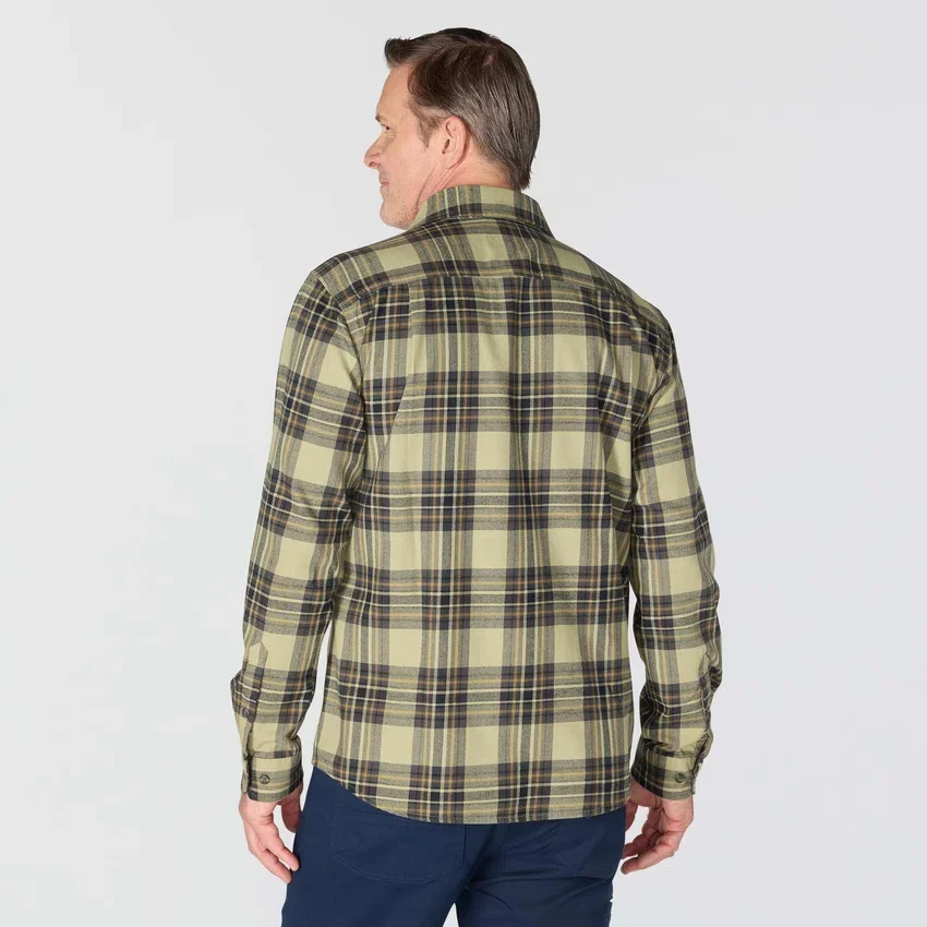 Rugged Flex™ Longsleeve-Karohemd aus mittelschwerem Flanell mit lockerem Schnitt