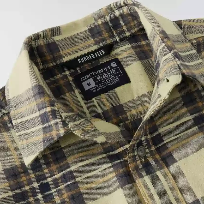 Rugged Flex™ Longsleeve-Karohemd aus mittelschwerem Flanell mit lockerem Schnitt