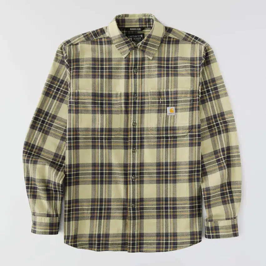 Rugged Flex™ Longsleeve-Karohemd aus mittelschwerem Flanell mit lockerem Schnitt