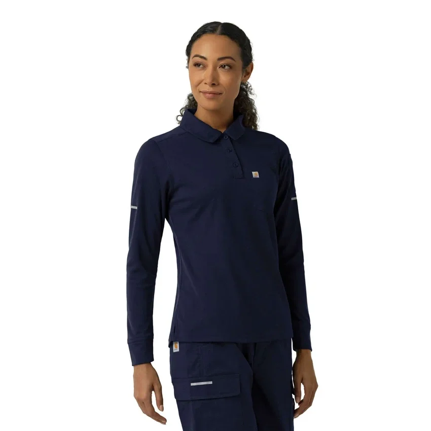Rugged Flex® Rscu Heavyweight Langarm-Polo-Scrub-Oberteil für Damen