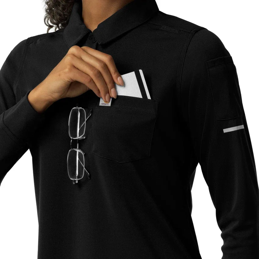 Rugged Flex® Rscu Heavyweight Langarm-Polo-Scrub-Oberteil für Damen
