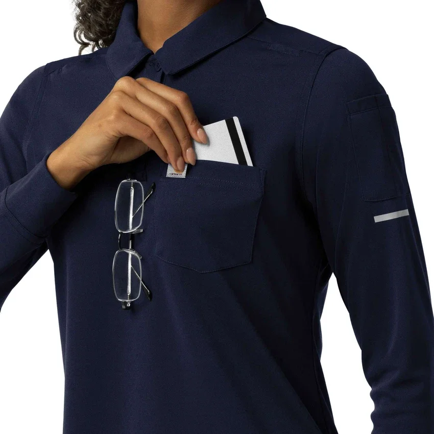 Rugged Flex® Rscu Heavyweight Langarm-Polo-Scrub-Oberteil für Damen