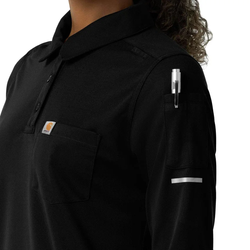 Rugged Flex® Rscu Heavyweight Langarm-Polo-Scrub-Oberteil für Damen