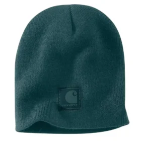 Strickmütze mit Logo-Aufnäher