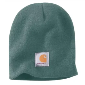 Strickmütze mit Logo-Aufnäher