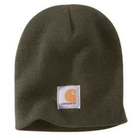 Strickmütze mit Logo-Aufnäher