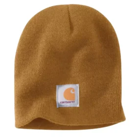 Strickmütze mit Logo-Aufnäher