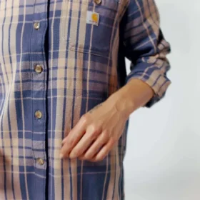 Tencel™-Faser-Serie: Locker sitzendes Twill-Karo-Hemd für Damen