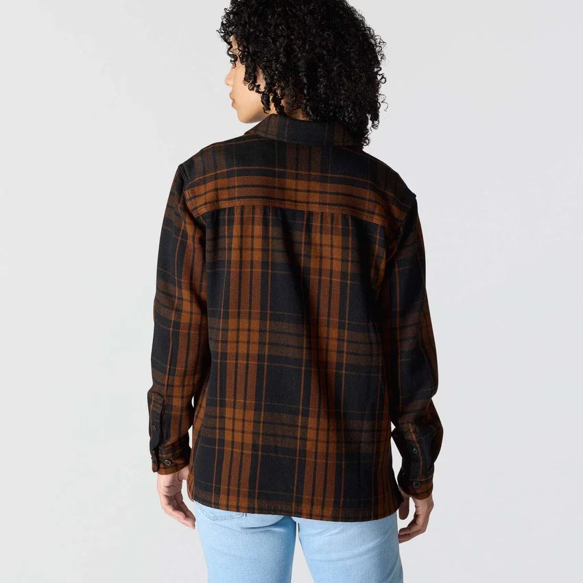 Tencel™-Faser-Serie: Locker sitzendes Twill-Karo-Hemd für Damen