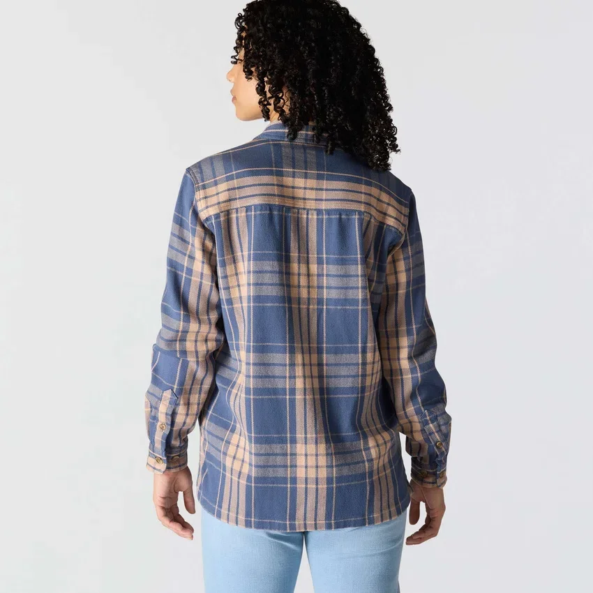 Tencel™-Faser-Serie: Locker sitzendes Twill-Karo-Hemd für Damen