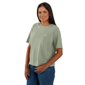Tencel-Hemd für Damen, locker sitzend, leicht, mit Rundhalsausschnitt und Tasche