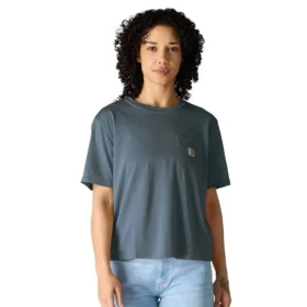 Tencel-Hemd für Damen, locker sitzend, leicht, mit Rundhalsausschnitt und Tasche