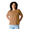 Tencel-Hemd für Damen, locker sitzend, leicht, mit Rundhalsausschnitt und Tasche