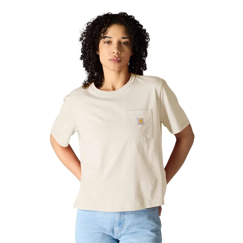 Tencel-Hemd für Damen, locker sitzend, leicht, mit Rundhalsausschnitt und Tasche