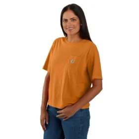 Tencel-Hemd für Damen, locker sitzend, leicht, mit Rundhalsausschnitt und Tasche