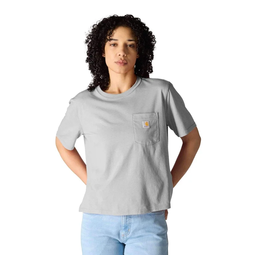Tencel-Hemd für Damen, locker sitzend, leicht, mit Rundhalsausschnitt und Tasche