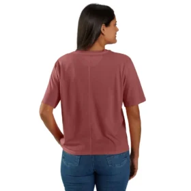 Tencel-Hemd für Damen, locker sitzend, leicht, mit Rundhalsausschnitt und Tasche
