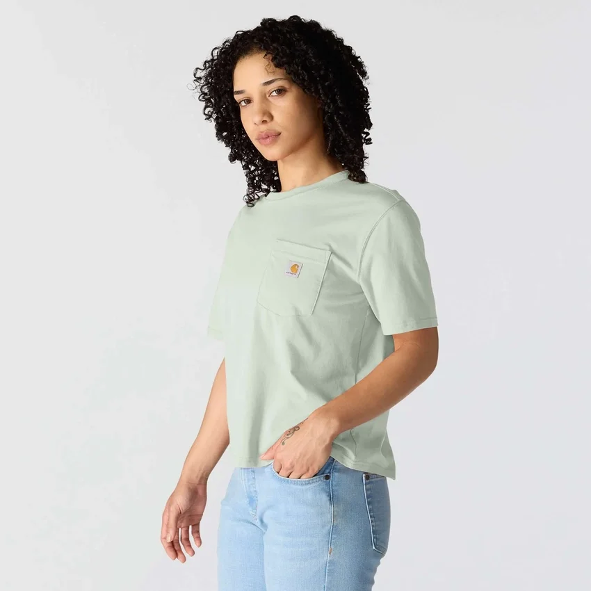 Tencel-Hemd für Damen, locker sitzend, leicht, mit Rundhalsausschnitt und Tasche