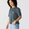 Tencel-Hemd für Damen, locker sitzend, leicht, mit Rundhalsausschnitt und Tasche