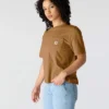 Tencel-Hemd für Damen, locker sitzend, leicht, mit Rundhalsausschnitt und Tasche
