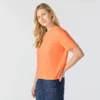 Tencel-Hemd für Damen, locker sitzend, leicht, mit Rundhalsausschnitt und Tasche