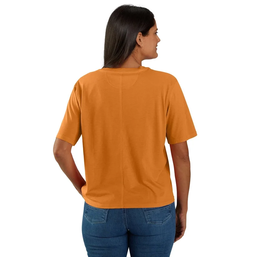 Tencel-Hemd für Damen, locker sitzend, leicht, mit Rundhalsausschnitt und Tasche