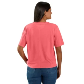 Tencel-Hemd für Damen, locker sitzend, leicht, mit Rundhalsausschnitt und Tasche