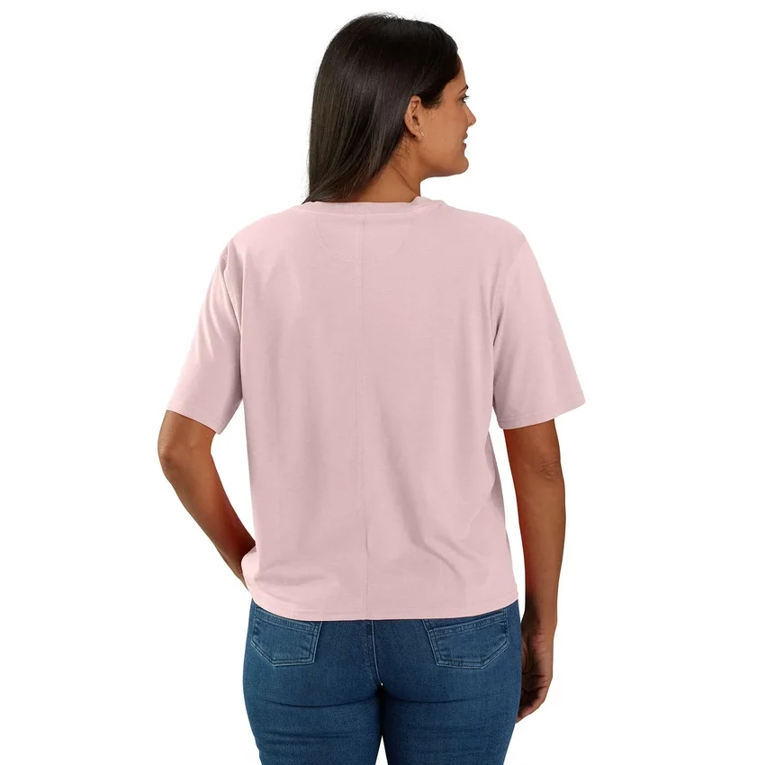 Tencel-Hemd für Damen, locker sitzend, leicht, mit Rundhalsausschnitt und Tasche