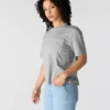 Tencel-Hemd für Damen, locker sitzend, leicht, mit Rundhalsausschnitt und Tasche