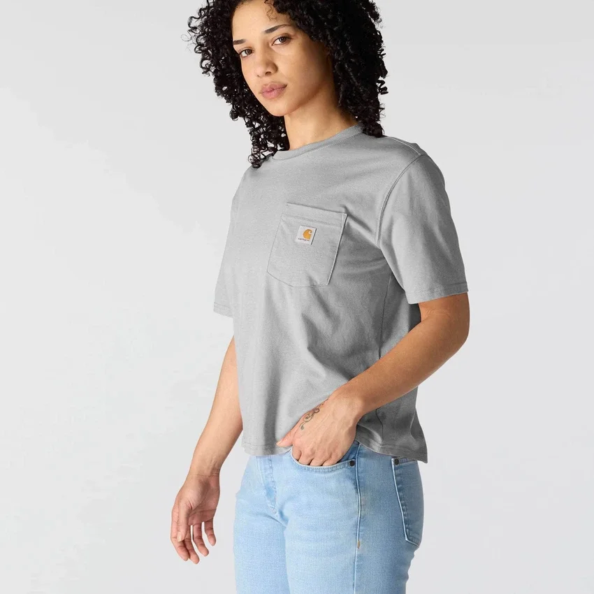 Tencel-Hemd für Damen, locker sitzend, leicht, mit Rundhalsausschnitt und Tasche