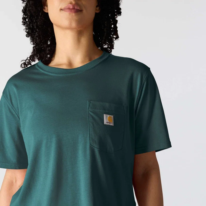 Tencel-Hemd für Damen, locker sitzend, leicht, mit Rundhalsausschnitt und Tasche
