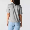 Tencel-Hemd für Damen, locker sitzend, leicht, mit Rundhalsausschnitt und Tasche