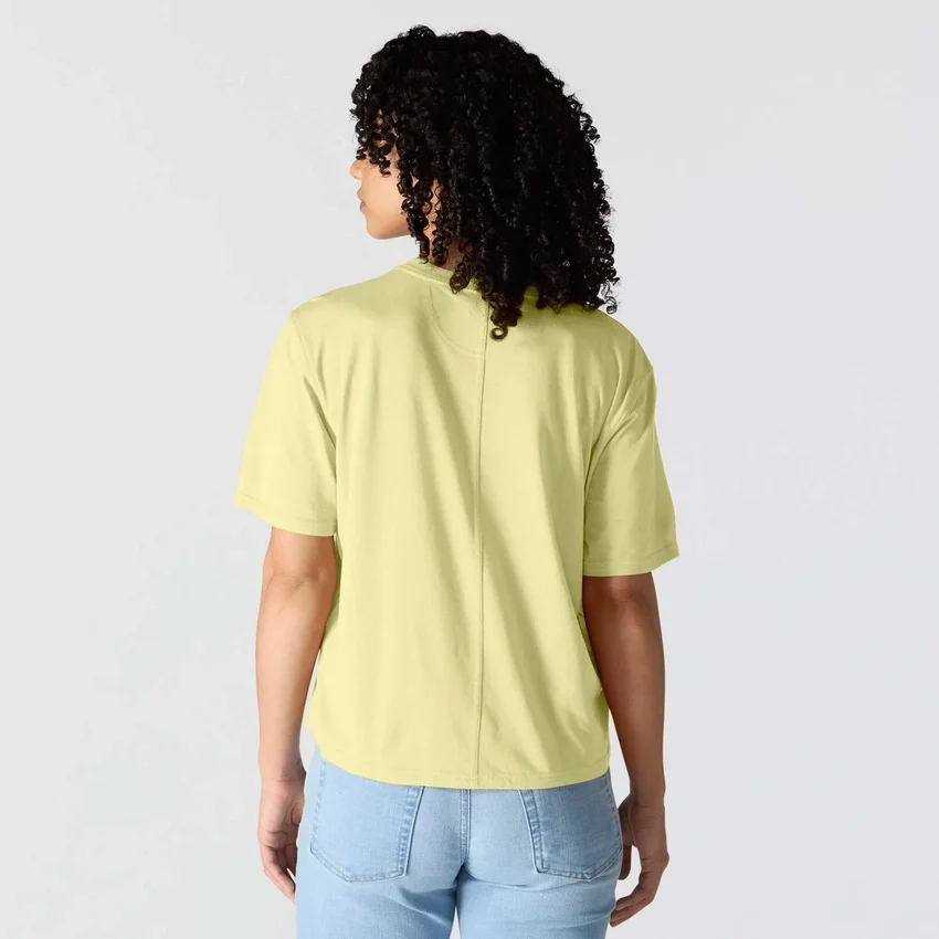 Tencel-Hemd für Damen, locker sitzend, leicht, mit Rundhalsausschnitt und Tasche