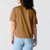 Tencel-Hemd für Damen, locker sitzend, leicht, mit Rundhalsausschnitt und Tasche