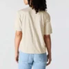 Tencel-Hemd für Damen, locker sitzend, leicht, mit Rundhalsausschnitt und Tasche