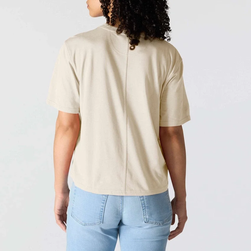 Tencel-Hemd für Damen, locker sitzend, leicht, mit Rundhalsausschnitt und Tasche