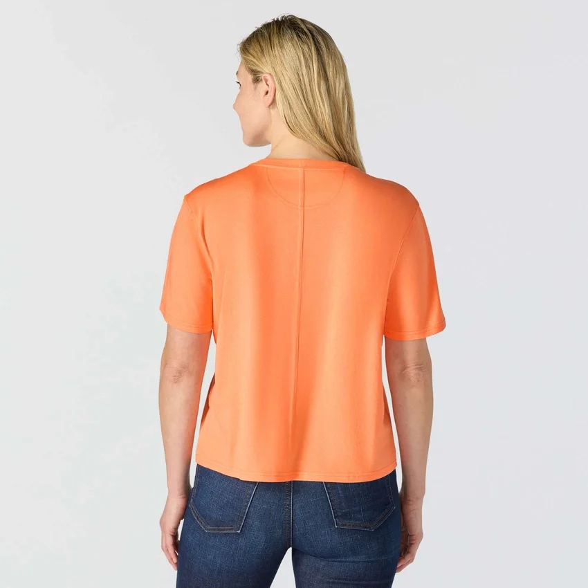 Tencel-Hemd für Damen, locker sitzend, leicht, mit Rundhalsausschnitt und Tasche