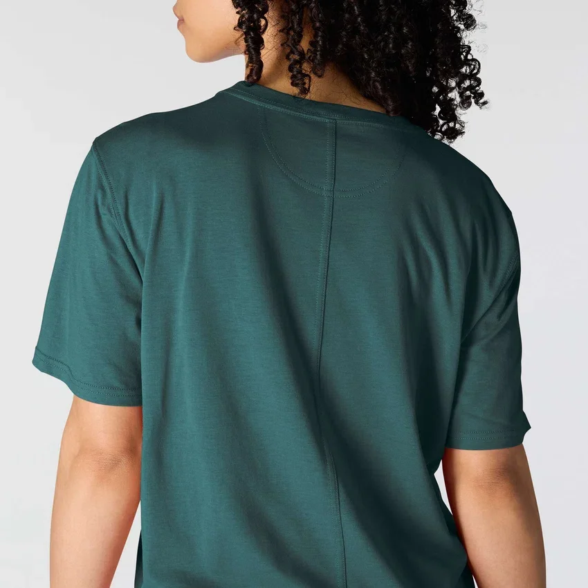 Tencel-Hemd für Damen, locker sitzend, leicht, mit Rundhalsausschnitt und Tasche