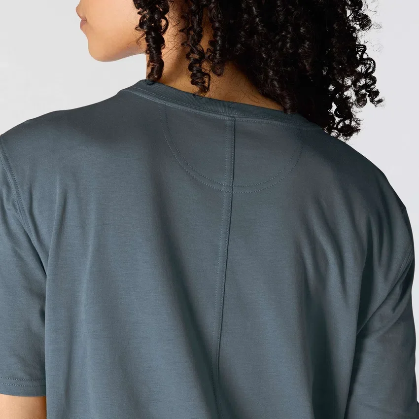 Tencel-Hemd für Damen, locker sitzend, leicht, mit Rundhalsausschnitt und Tasche