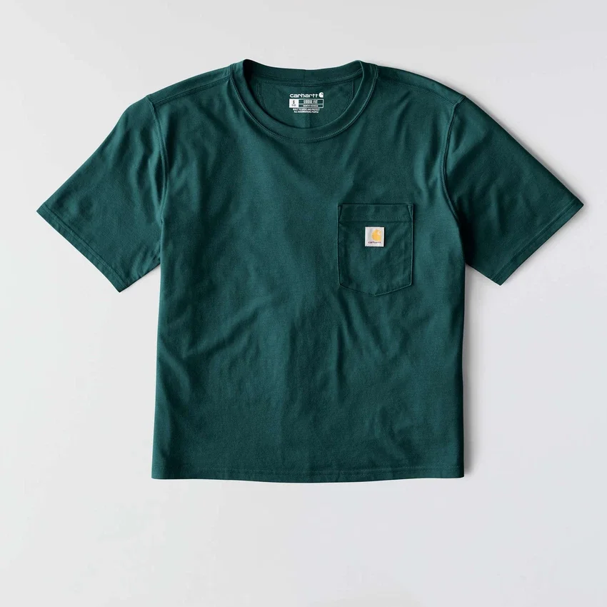 Tencel-Hemd für Damen, locker sitzend, leicht, mit Rundhalsausschnitt und Tasche