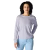 Tencel-Hemd für Damen, lockere Passform, lange Armlinge, Rundhalsausschnitt und Tasche