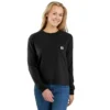 Tencel-Hemd für Damen, lockere Passform, lange Armlinge, Rundhalsausschnitt und Tasche