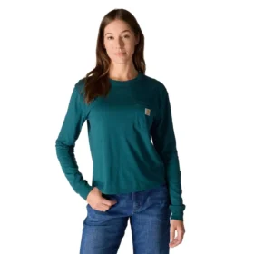Tencel-Hemd für Damen, lockere Passform, lange Armlinge, Rundhalsausschnitt und Tasche